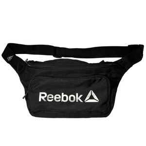 Reebok‎ Black Fanny Pack Waist Bag Adjustable Strap Logo Print